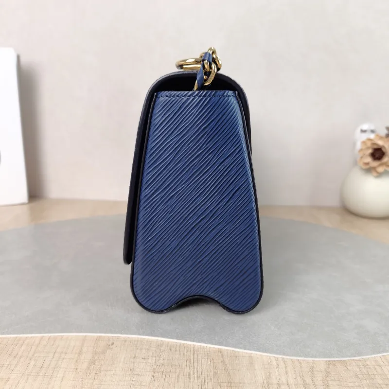 Louis Vuitton Crossbody Bag Twist Blue Calfskin Medium 23 × 9.5 × 17 cm — detail view 3 of 14
