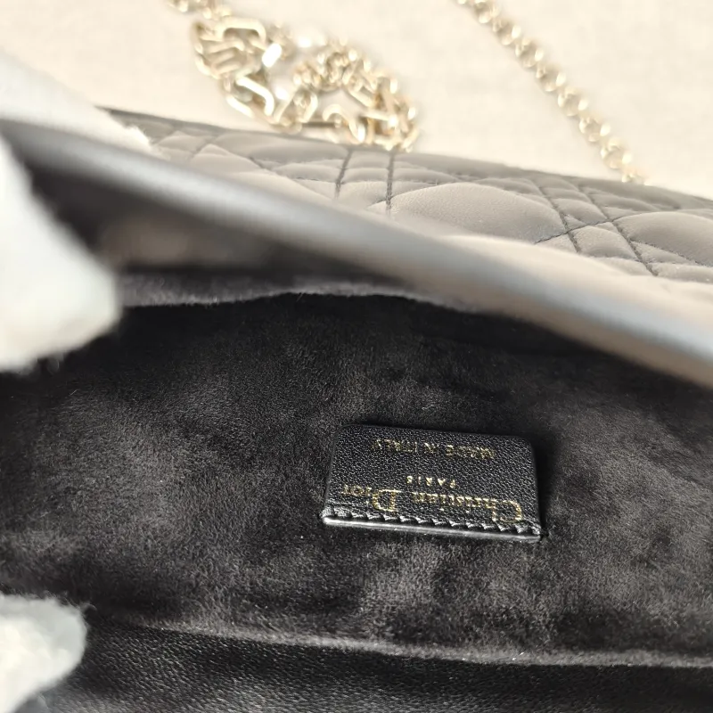 DIOR Crossbody Bag Lady Milly Chain Bag Black Lambskin Mini 19 × 5 × 13 cm — detail view 4 of 10