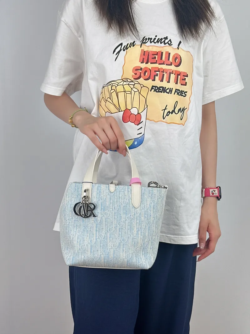 DIOR Top Handle Bag TOUJOURS Edition Canvas Monogram 18.5 × 12 × 18.5 cm — on-model view 2 of 2
