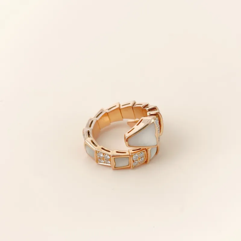 Bvlgari Ring Serpenti Viper Collection Ring Diamond18KR ose Gold One Size m — cover view 5 of 9
