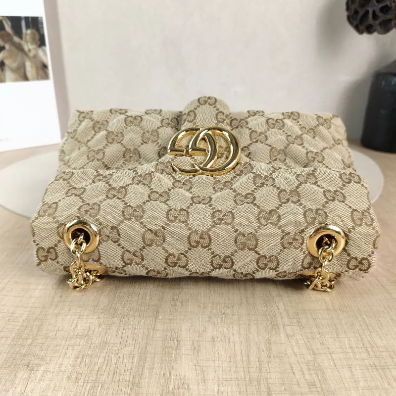 GUCCI Shoulder Bag GG Marmont Marmont Shoulder Bag Brown Monogram Canvas Small 23 × 9 × 17 cm — detail view 7 of 11