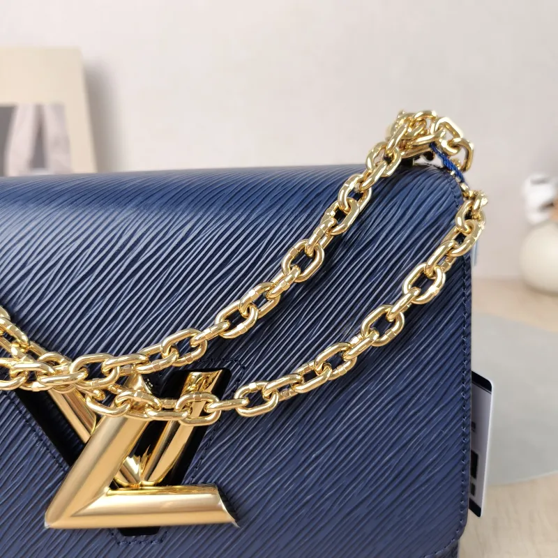 Louis Vuitton Crossbody Bag Twist Navy Epi Embossed Calfskin Medium 23 × 9.5 × 17 cm — detail view 12 of 14