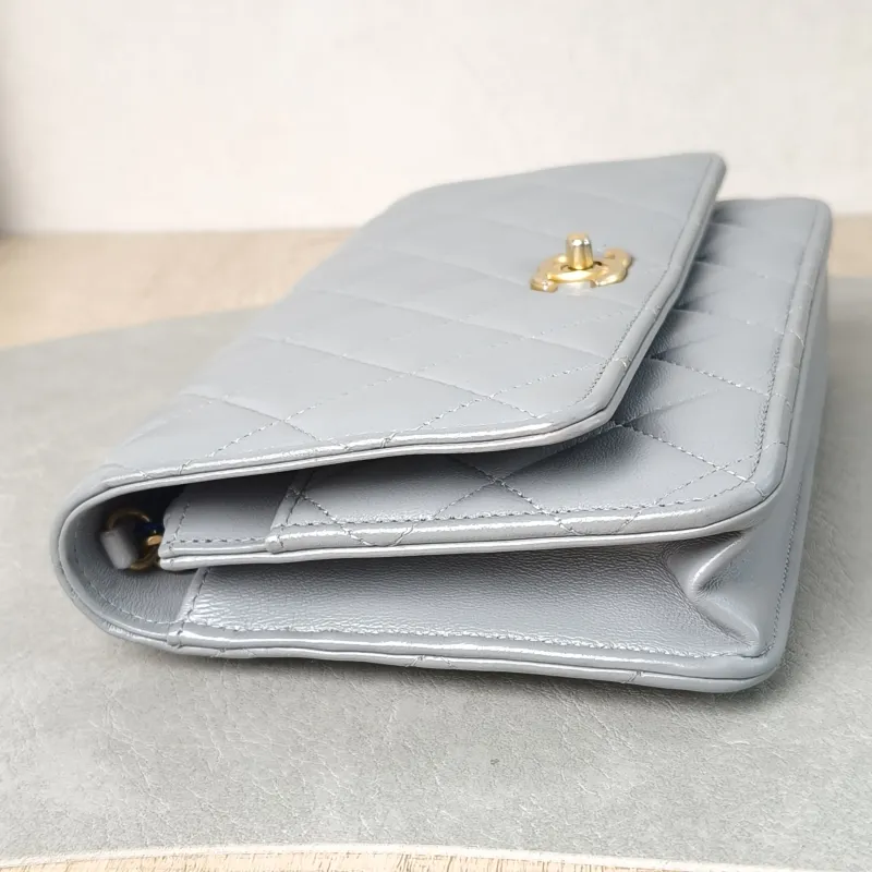 Chanel Crossbody Bag CF WOCWOC Bag Grey Lambskin Mini 19.2 × 3.5 × 12.3 cm — detail view 2 of 12