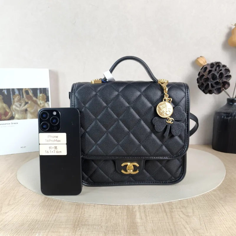 Chanel Backpack Backpack Black Grained Calfskin One Size 22 × 7 × 19.5 cm — cover view 5 of 6
