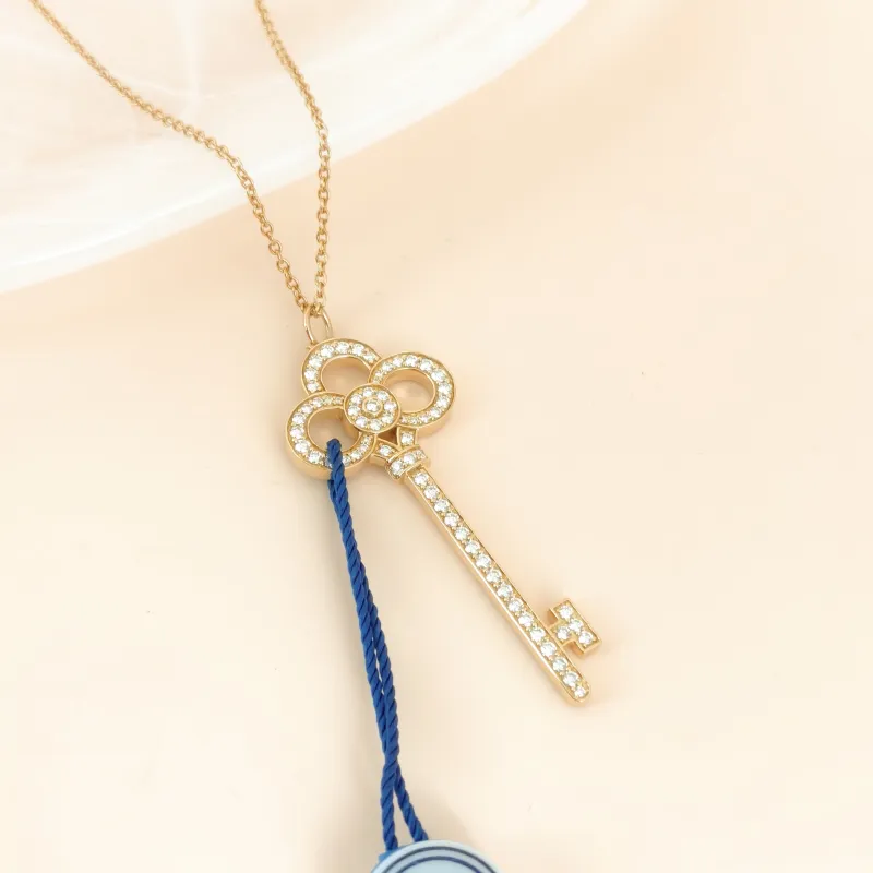 Tiffany&Co. Necklace Keys Collection Pavé Diamond Necklace Yellow Gold 18KY ellow Gold Diamond One Size 45cm — cover view 4 of 8
