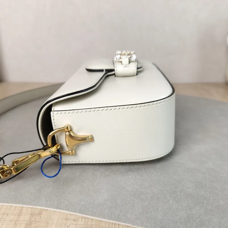 GUCCI Crossbody Bag Horsebit 1955 Horsebit Small White Calfskin Small 24 × 5.5 × 13 cm — detail view 11 of 13