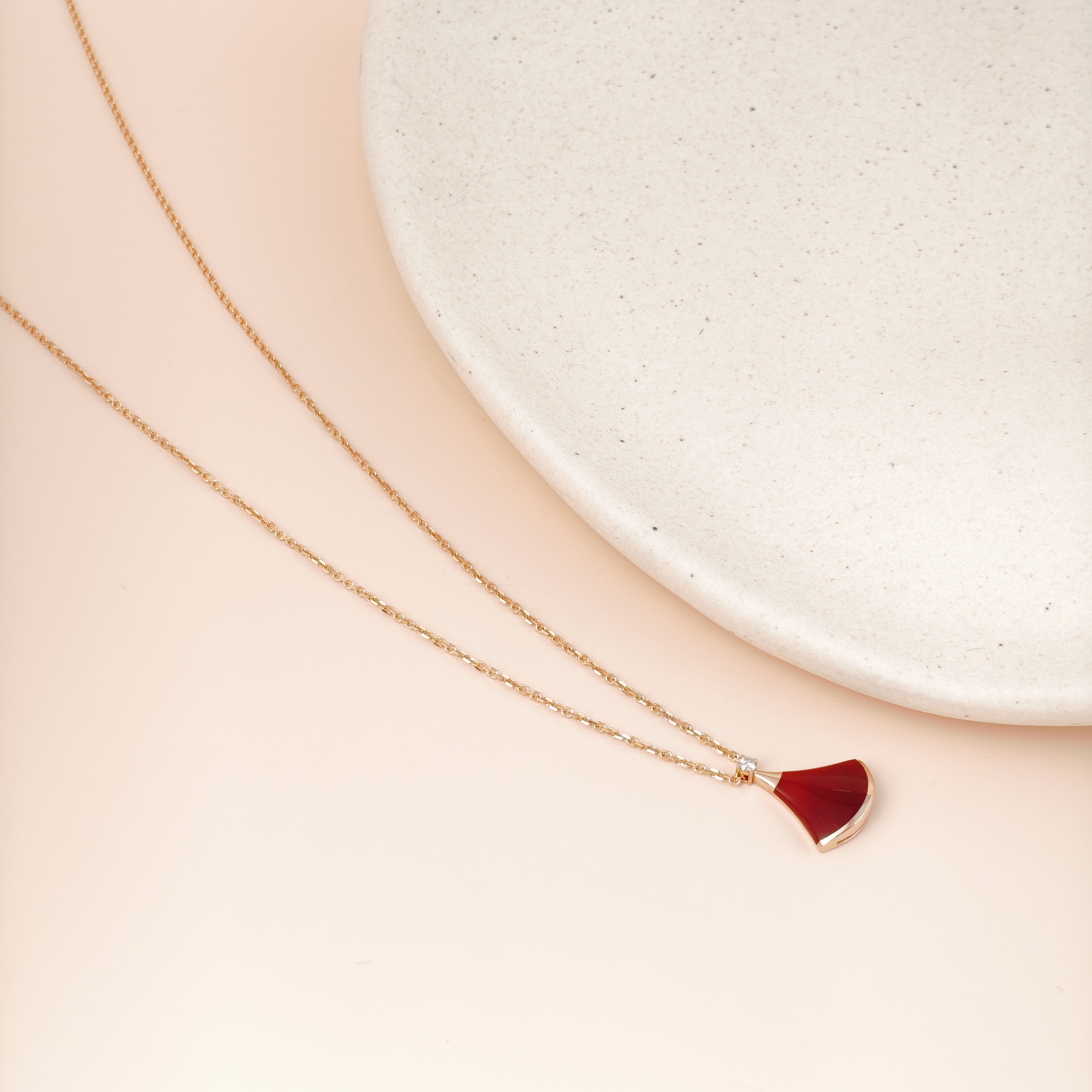 Bvlgari Necklace DIVAS’ DREAM Collection Diamond18KR ose Gold Small Pendant1.5cm 44cm — cover view 9 of 13