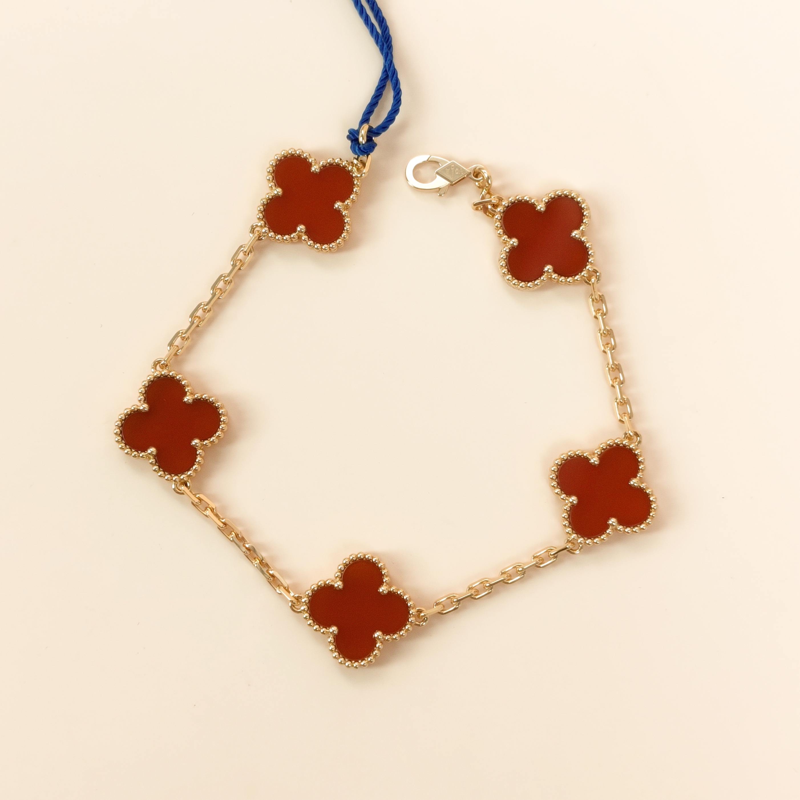Van Cleef & Arpels Bracelet Alhambra Alhambra Collection Five-Motif Bracelet 18KY ellow Gold Vintage Small19cm