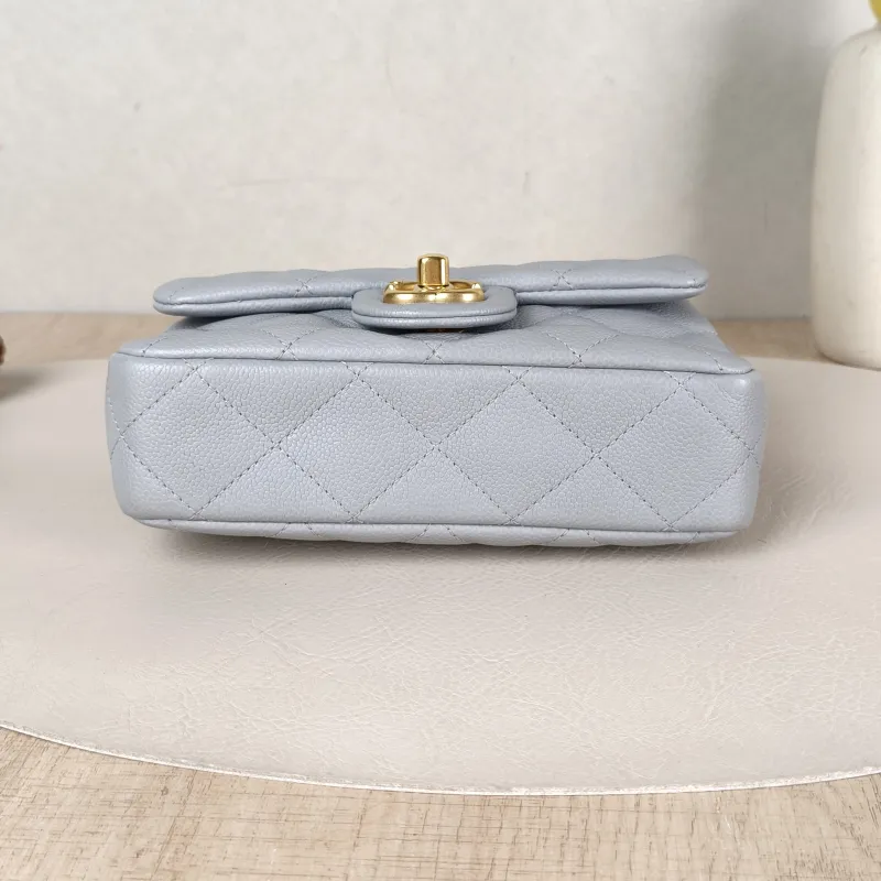 Chanel Crossbody Bag Classic Flap Large Mini CF Mini Grey Grained Calfskin mini20 × 6 × 12 cm — cover view 5 of 5