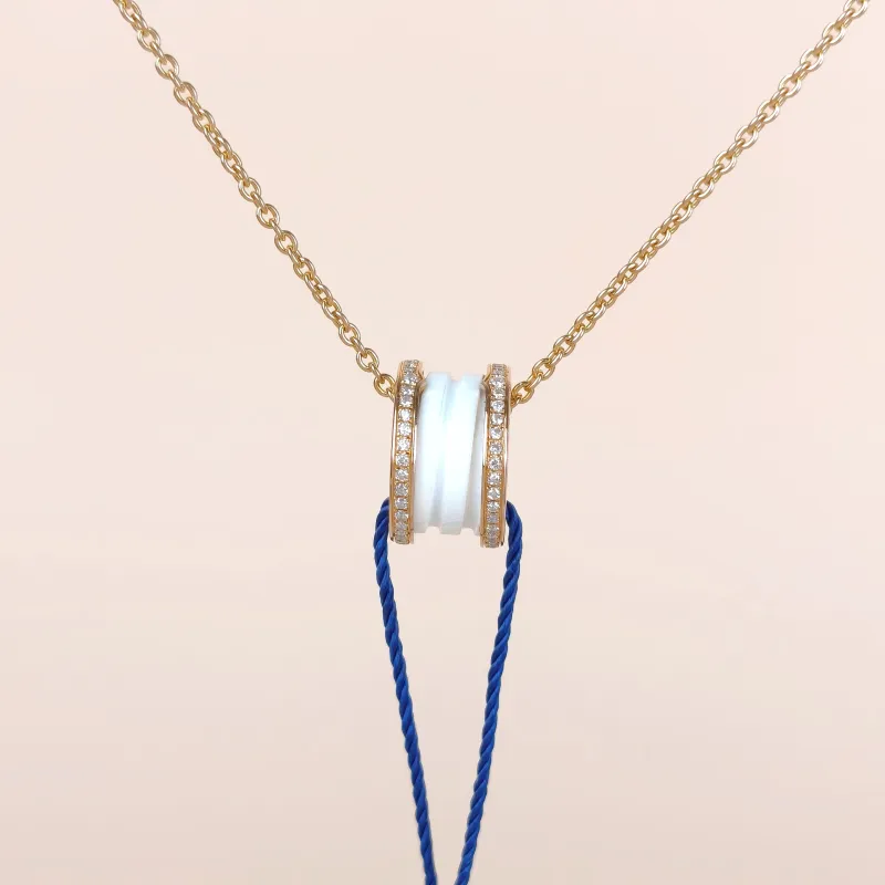 Bvlgari Necklace B.ZERO1Collection White Pavé Diamond Rose Gold Rose Gold Diamond18KR ose Gold One Size 46cm