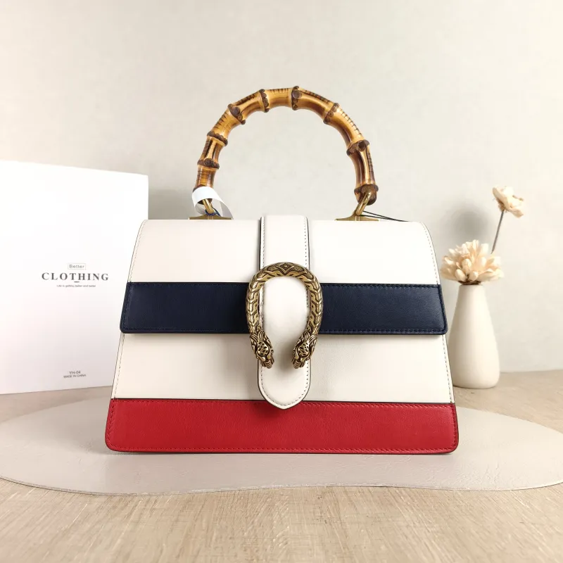 GUCCI Crossbody Bag Dionysus Crossbody Bag White · Red · Blue Calfskin Medium 27 × 13 × 18 cm