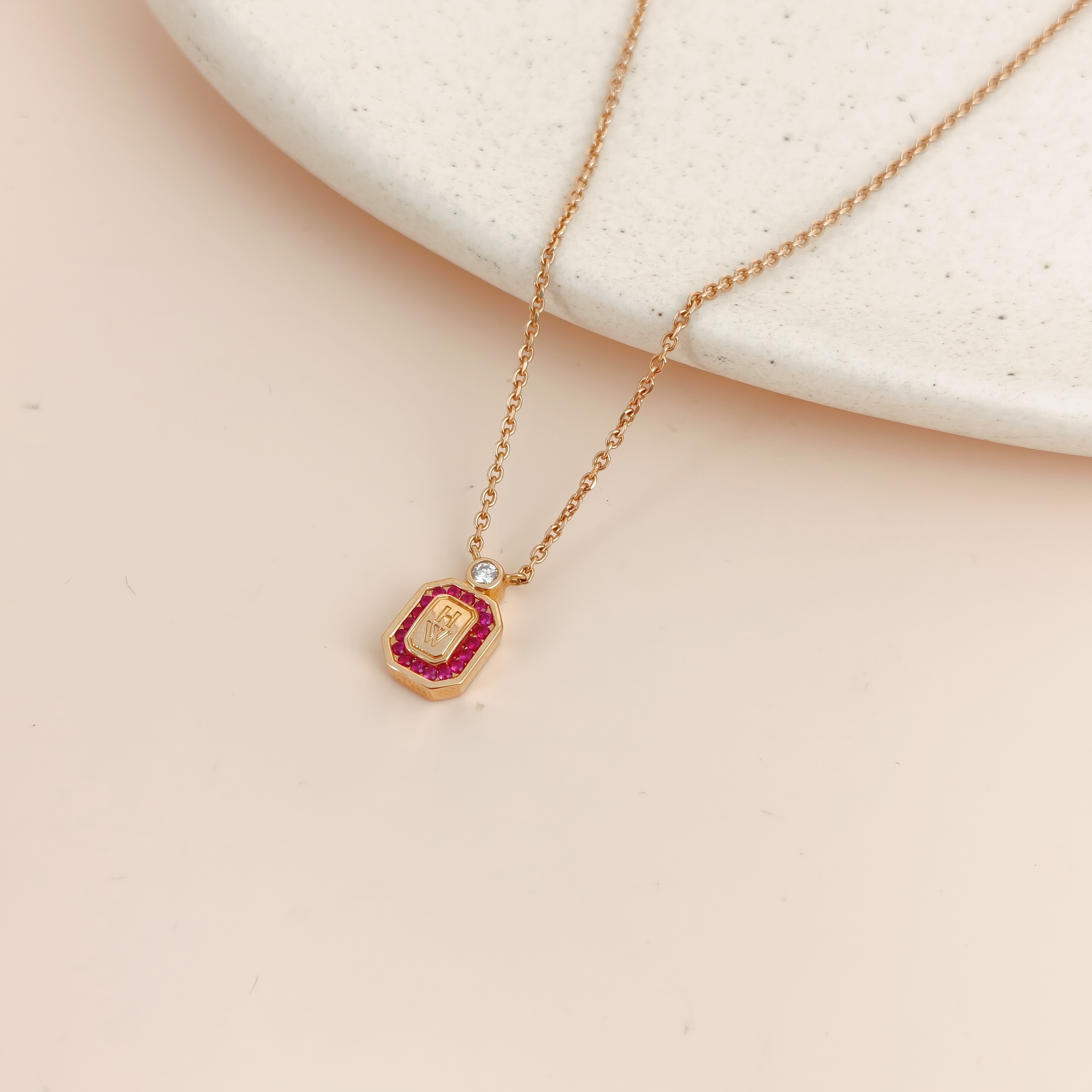 HARRY WINSTON Necklace HW Logo Necklace Diamond18KR ose Gold One Size40cm โ cover view 5 of 8