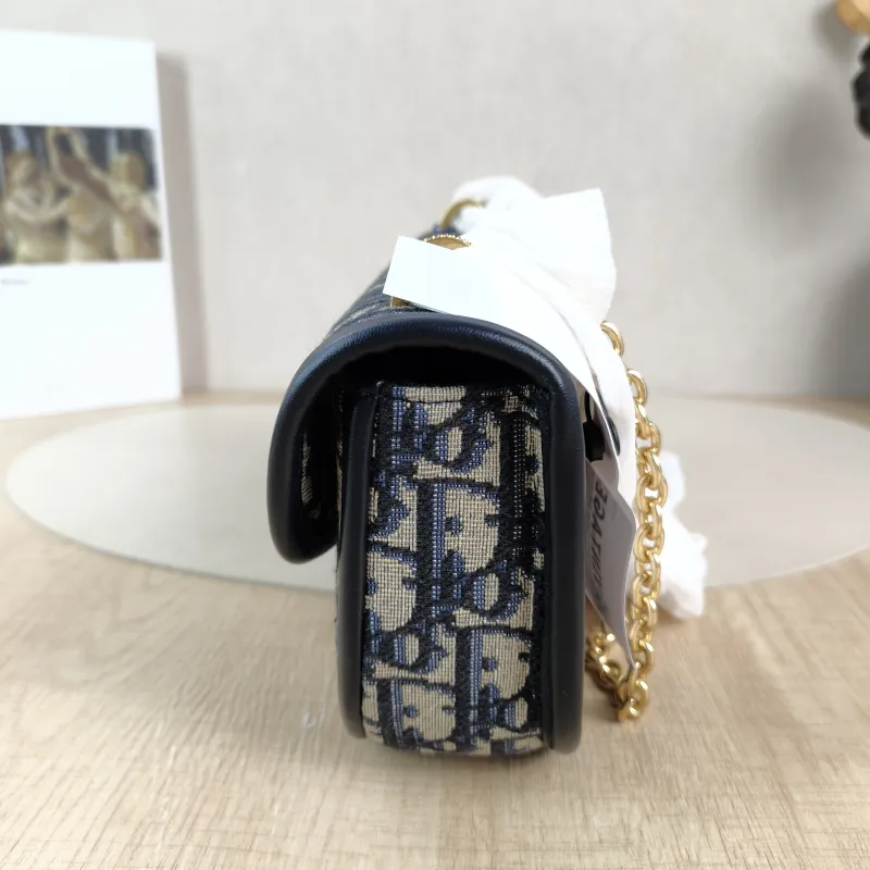 DIOR Shoulder Bag Médaillon Blue Canvas Small 21 × 5.5 × 12 cm — detail view 1 of 13