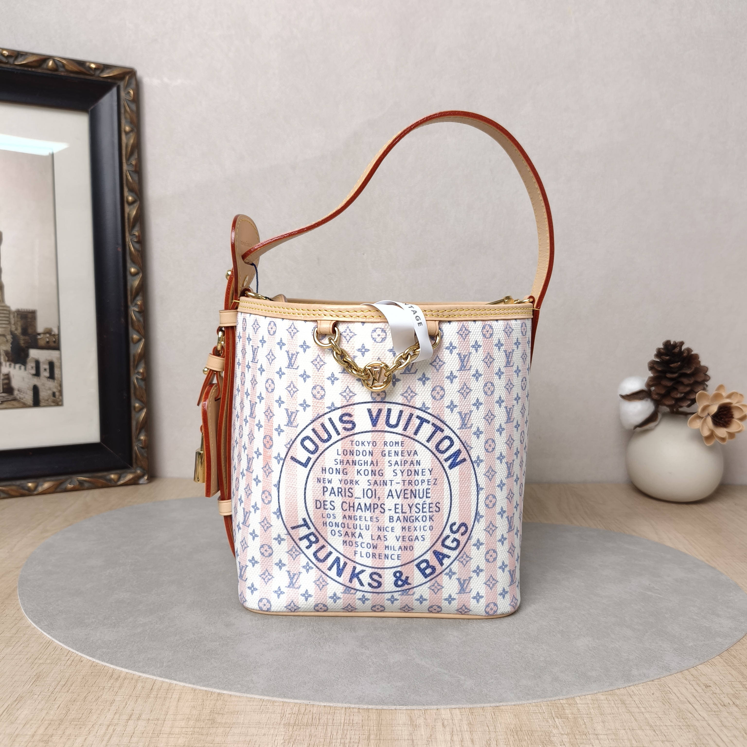 Louis Vuitton Top Handle Bag ALL IN BB Pink PVCBB16 × 12 × 18 cm
