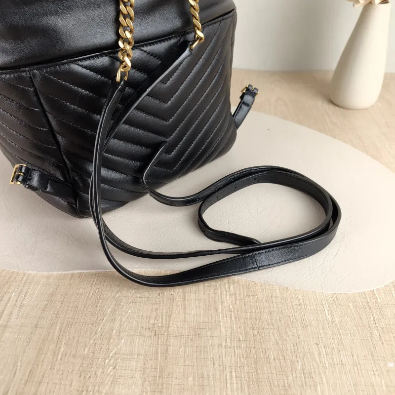SAINT LAURENT Backpack Joe Backpack Black Lambskin One Size 22 × 15 × 29 cm — detail view 8 of 12