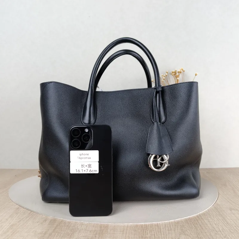 DIOR Top Handle Bag Top Handle Bag Black Calfskin 32 × 19 × 26 cm — cover view 3 of 5