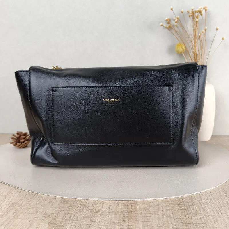 SAINT LAURENT Crossbody Bag Kate Chain Bag Black Calfskin Medium 28.5 × 6 × 20 cm — cover view 3 of 5