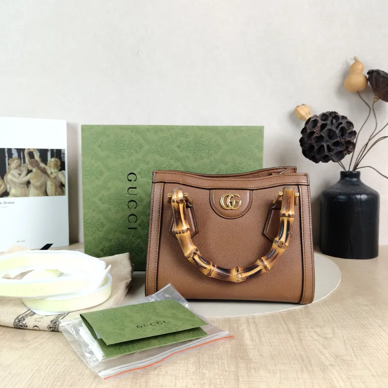 GUCCI Top Handle Bag Diana Top Handle Bag Caramel Calfskin Small 20 × 10 × 16 cm — cover view 3 of 6