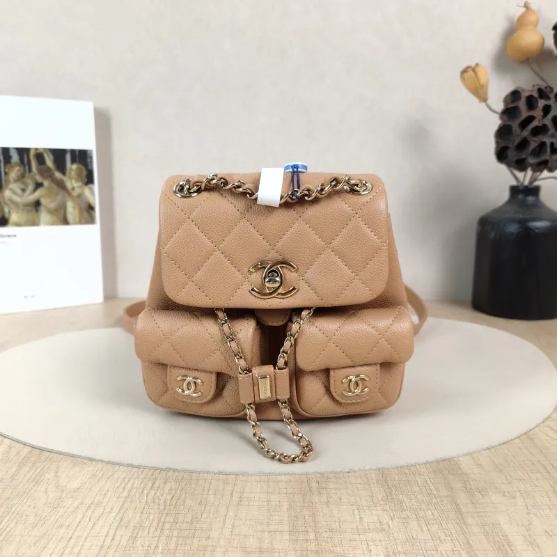 Chanel Backpack Duma Grained Calfskin Small16.5 × 10 × 17.5 cm