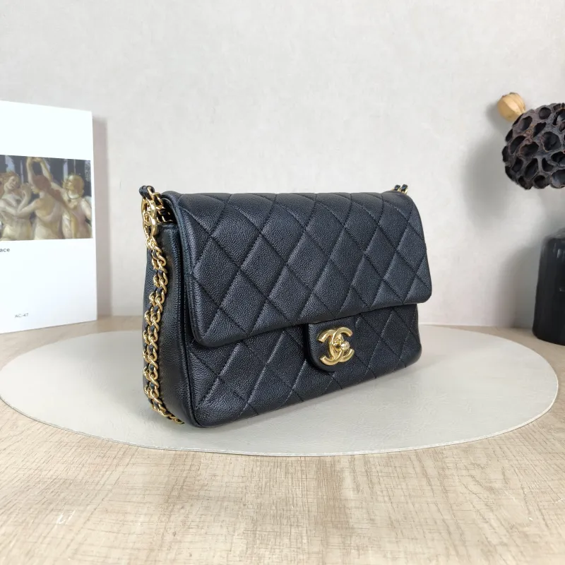 Chanel Crossbody Bag Editioncf mini Black Grained Calfskin 23.5 × 7 × 15 cm — cover view 4 of 6