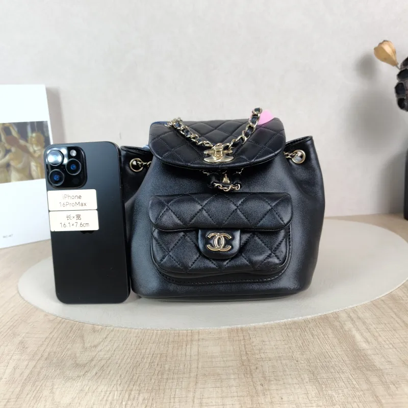 Chanel Backpack Duma Black Lambskin Small18 × 9.5 × 19 cm — cover view 2 of 5
