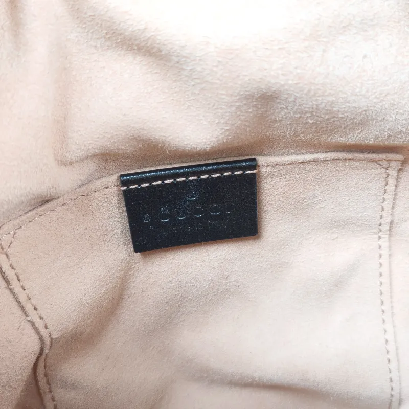 GUCCI Crossbody Bag horsebit 1955 Crossbody Bag Black Calfskin One Size 22 × 12 × 25 cm — detail view 5 of 11