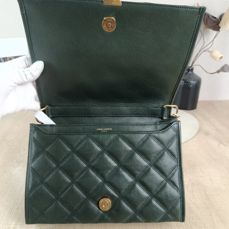 SAINT LAURENT Shoulder Bag Becky Crossbody Bag Green Lambskin 25 × 7 × 17.5 cm — detail view 2 of 11