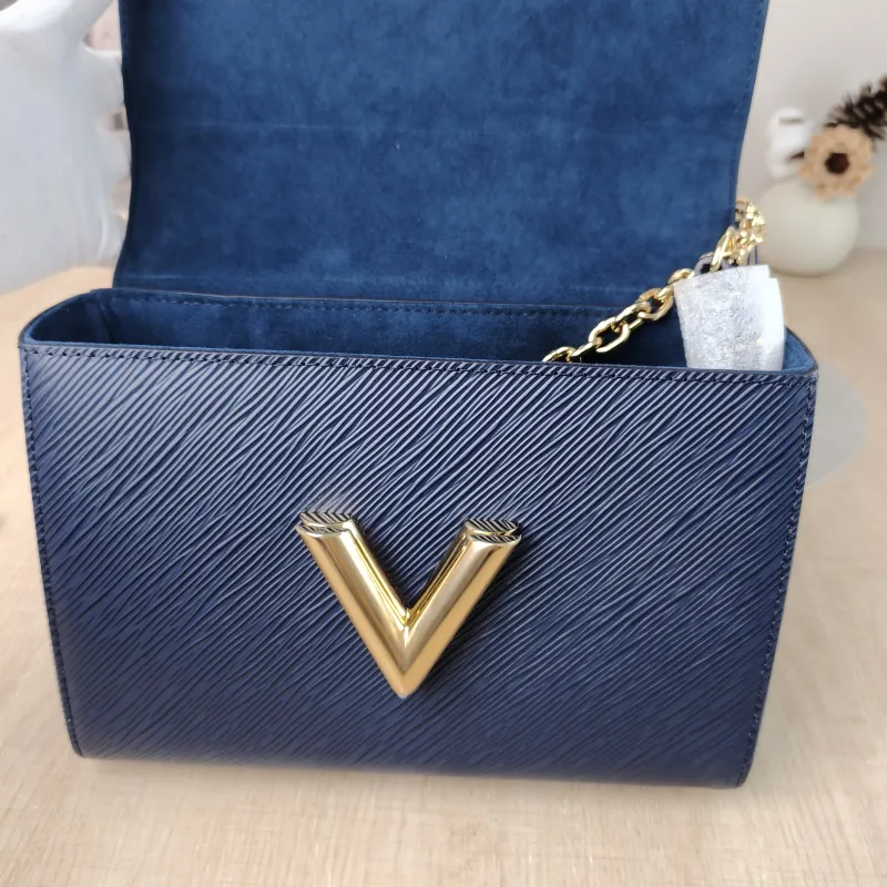 Louis Vuitton Crossbody Bag Twist Navy Epi Embossed Calfskin Medium 23 × 9.5 × 17 cm — detail view 2 of 14