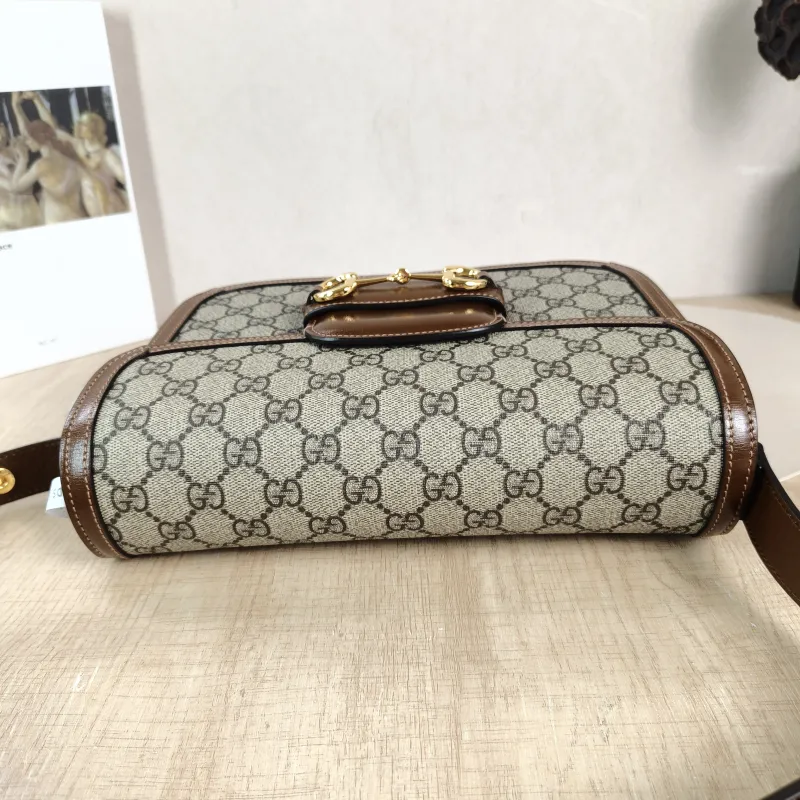 GUCCI Shoulder Bag Horsebit 1955 Horsebit Medium Monogram PVC Medium 25 × 8 × 18 cm — detail view 2 of 11