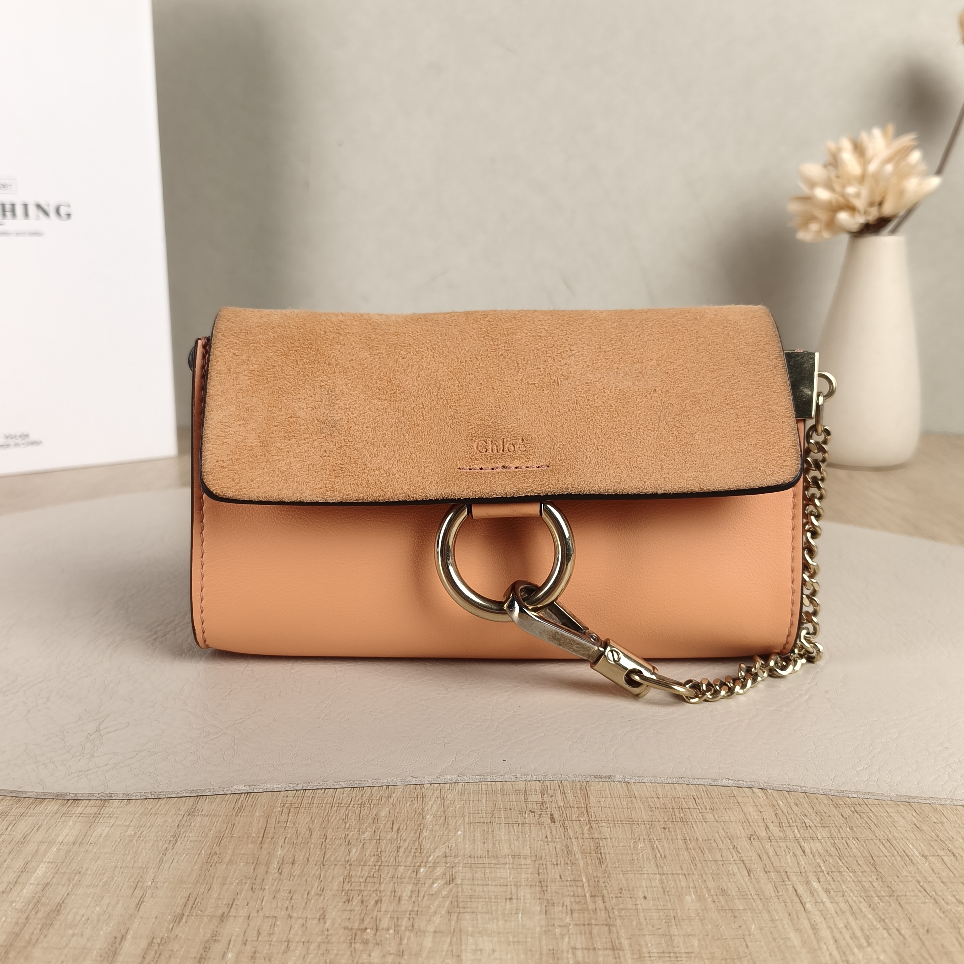 Chloé Shoulder Bagfaye Crossbody Bag Pink Calfskinmini18 × 4 × 11 cm