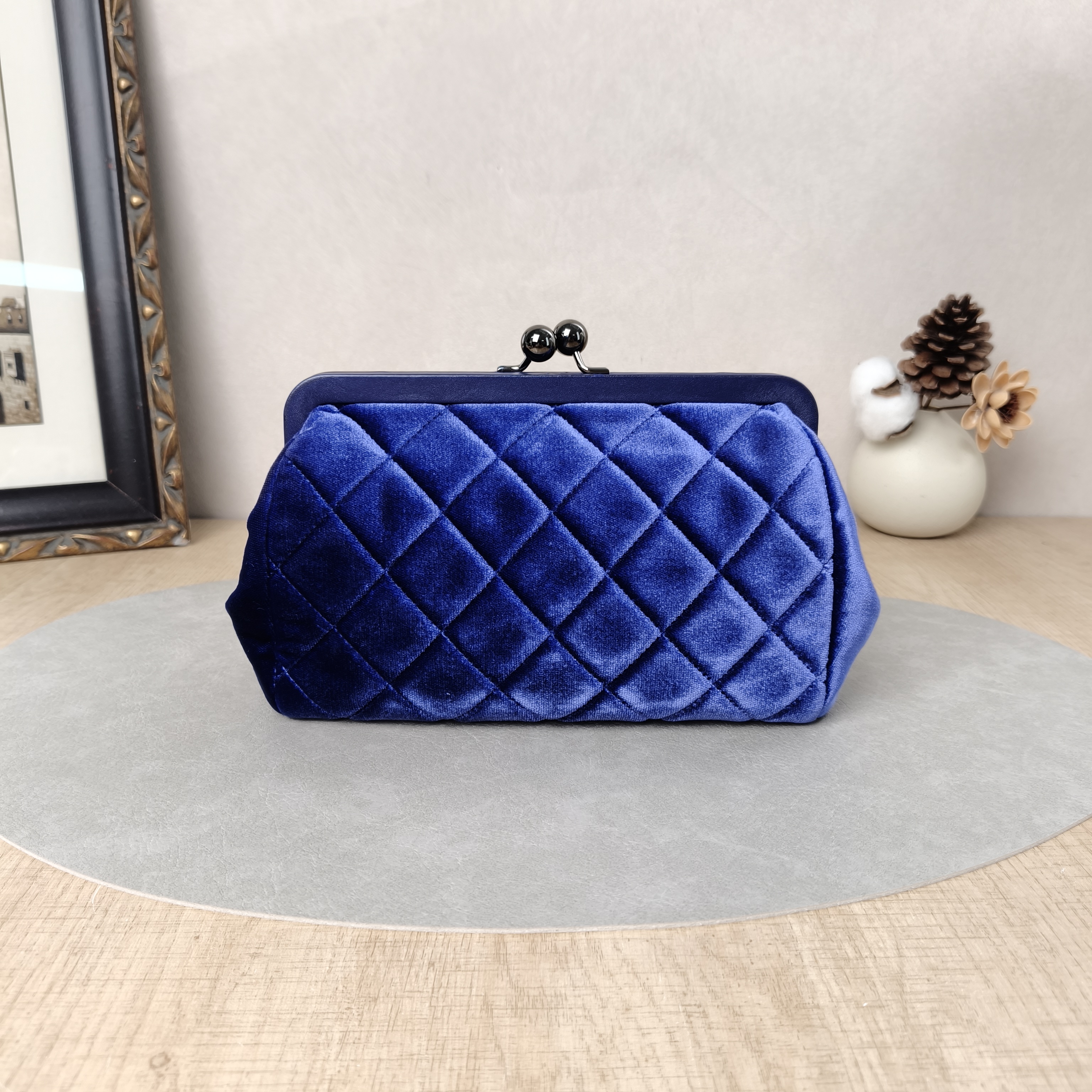 Chanel Clutch Karl Lagerfeld Clutch Shoulder Bag Blue 21 × 7.5 × 13.5 cm