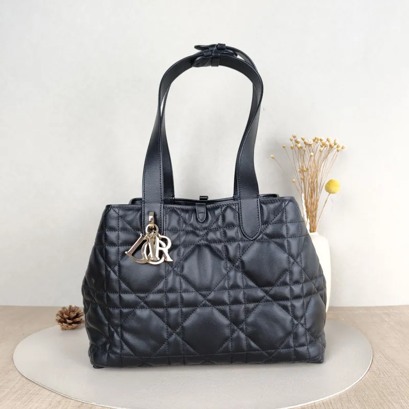DIOR Top Handle Bag TOUJOURS Black Calfskin Medium28.5 × 17 × 21.5 cm