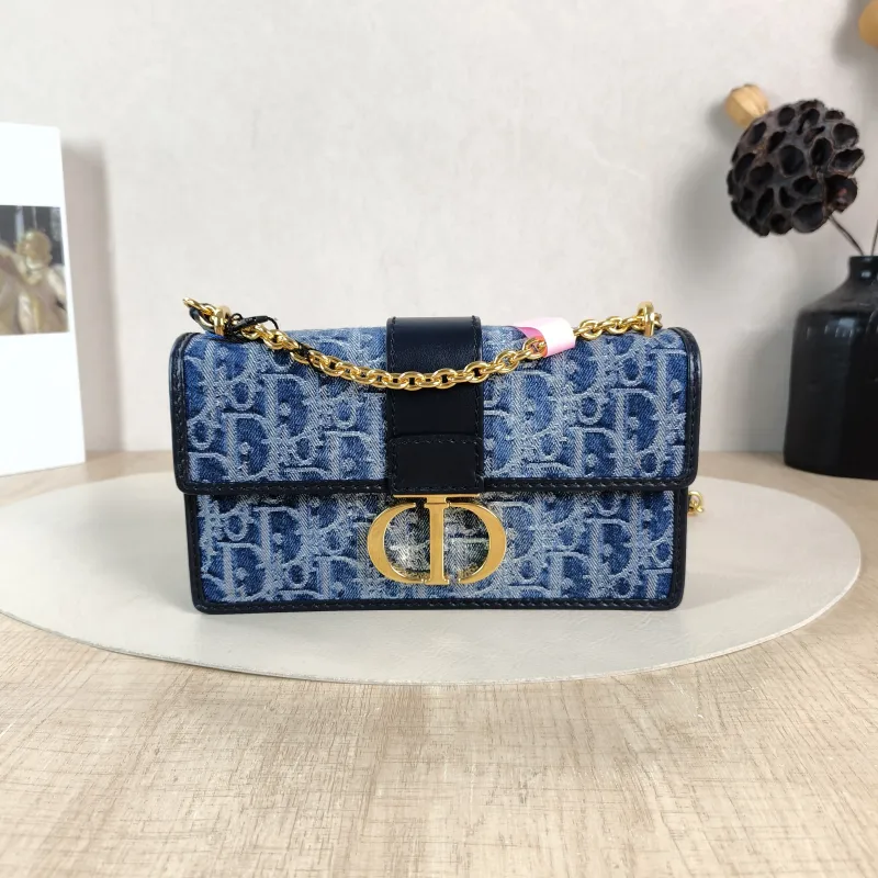 DIOR Crossbody Bag 30 Montaigne East-West 30 Blue Small 21 × 6 × 12 cm