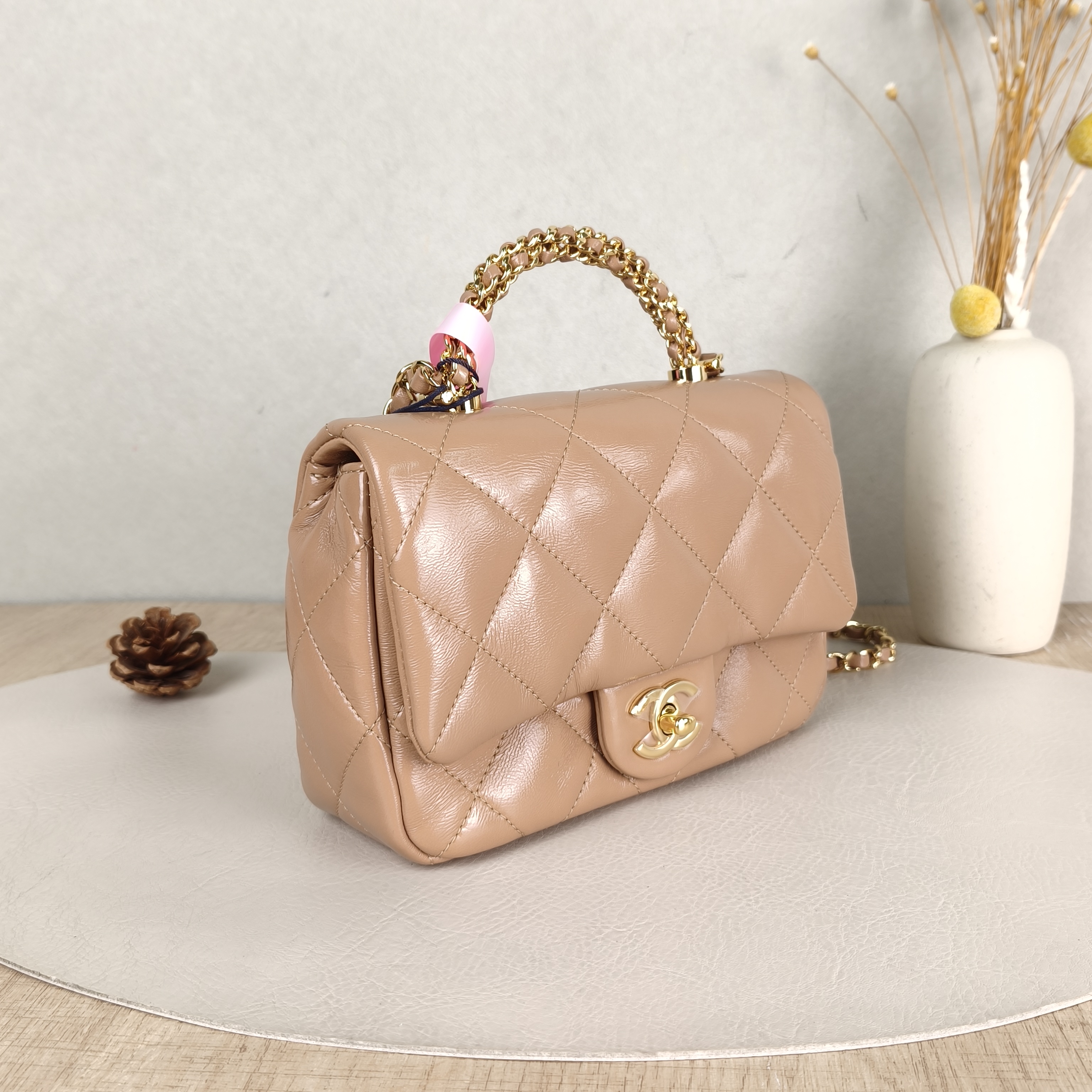 Chanel Crossbody Bag24b Taupe Lambskinmini19 × 8.5 × 14 cm — cover view 2 of 5
