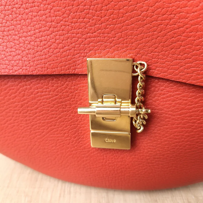 Chloé Crossbody Bag drew Red Calfskin 23 × 7.5 × 20 cm — detail view 3 of 11