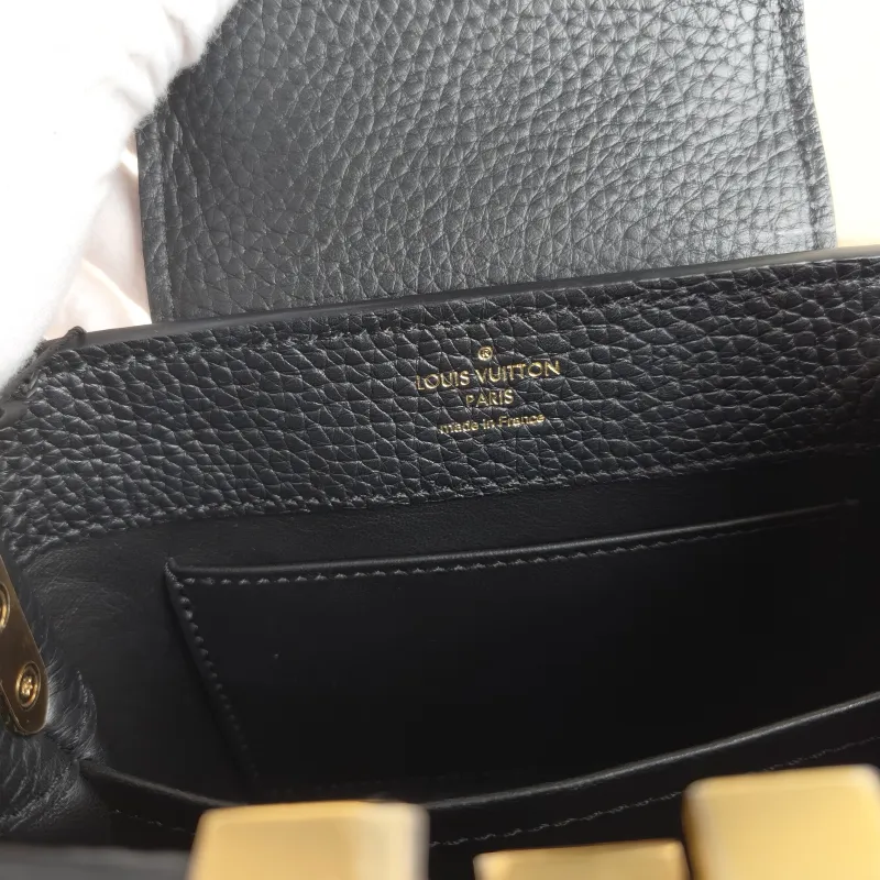 Louis Vuitton Crossbody Bag Capucines Black Calfskin Mini 21 × 8 × 14 cm — detail view 6 of 12