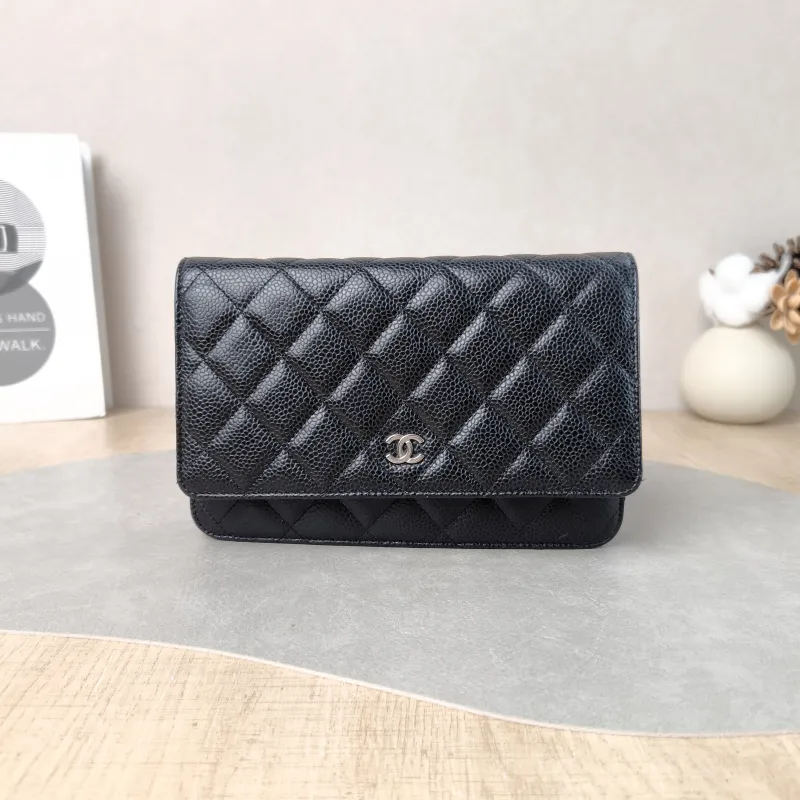 Chanel Crossbody Bag Classic Flap WOC CF WOCWOC Bag Black Grained Calfskin Mini 19.2 × 3.5 × 12.3 cm