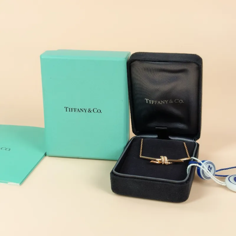 Tiffany&Co. Necklace Knot Collection Necklace Rose Gold Diamond18KR ose Gold Large 42cm — cover view 6 of 10