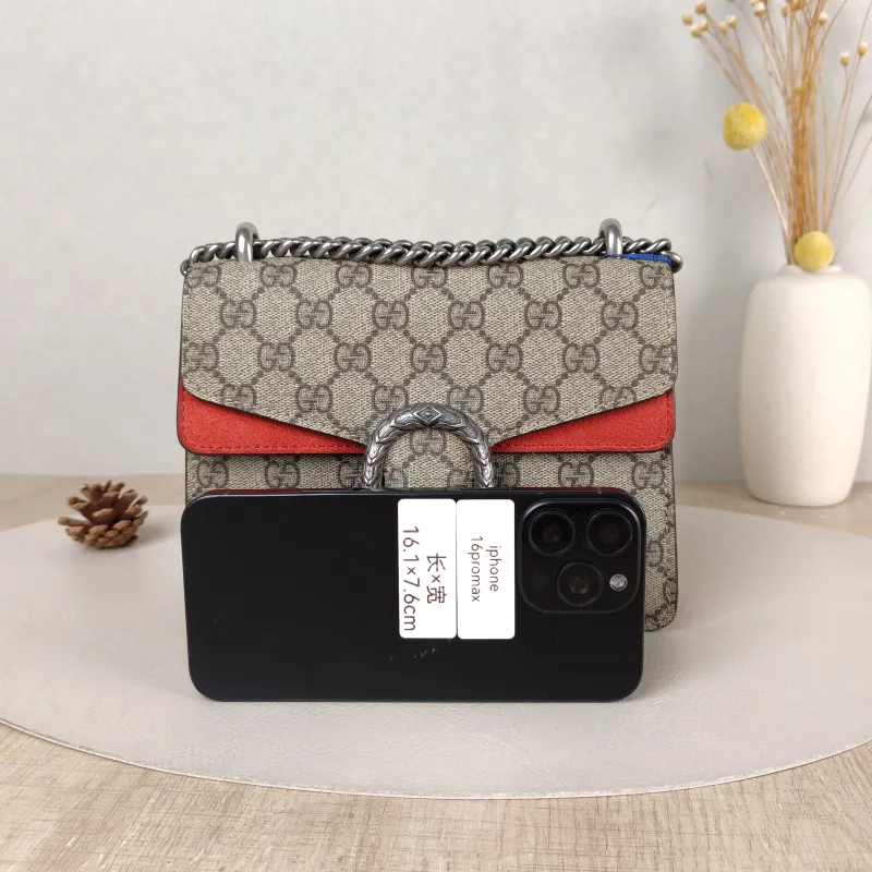 GUCCI Crossbody Bag Dionysus Red PVC Mini 20 × 5 × 15.5 cm — cover view 3 of 5