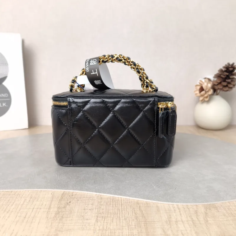 Chanel Crossbody Bag Black Lambskin Mini 16 × 8 × 9.5 cm — cover view 3 of 6