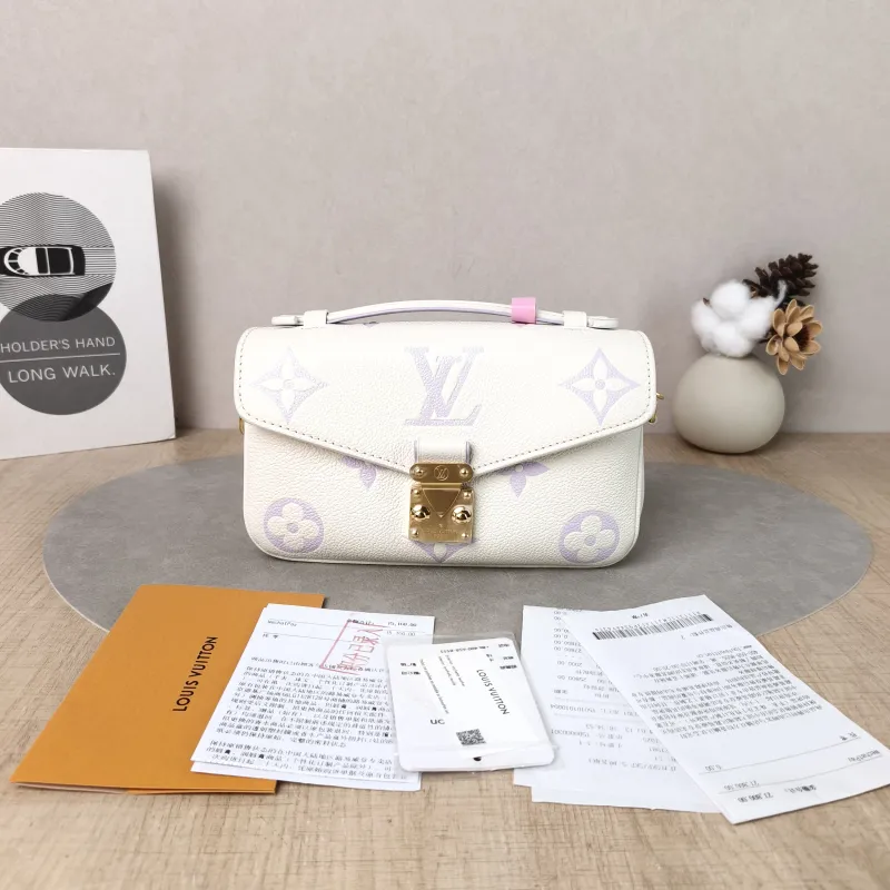 Louis Vuitton Crossbody Bag Pochette Métis East West White · Monogram Empreinte Embossed Calfskin Small 21.5 × 6 × 13.5 cm — cover view 6 of 6