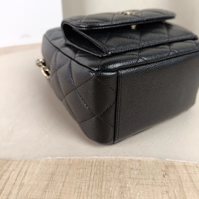 Chanel Crossbody Bag Mini Backpack Crossbody Bag Black Grained Calfskinmini13 × 9 × 18 cm — detail view 11 of 12