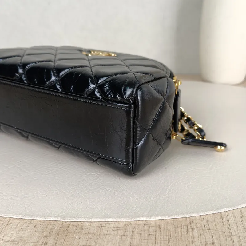 Chanel Crossbody Bag Crossbody Bag Black Waxed Leather One Size 17 × 7 × 10.5 cm — detail view 2 of 11