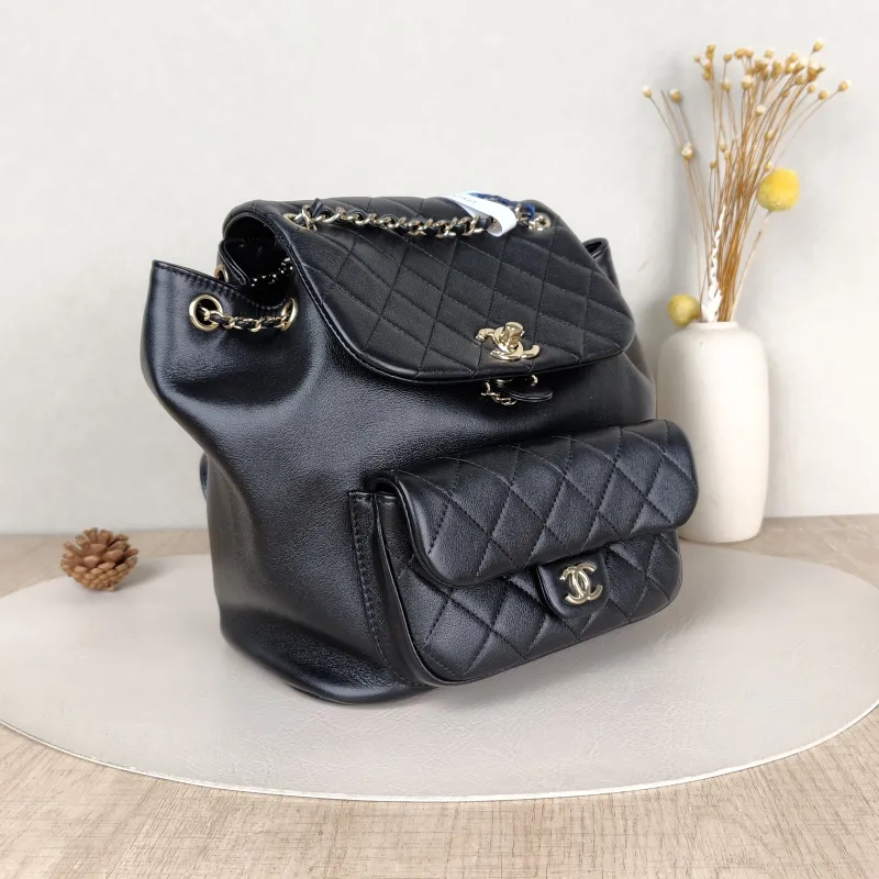 Chanel Backpack Duma Black Grained Calfskin Large21 × 13 × 23 cm — cover view 5 of 5