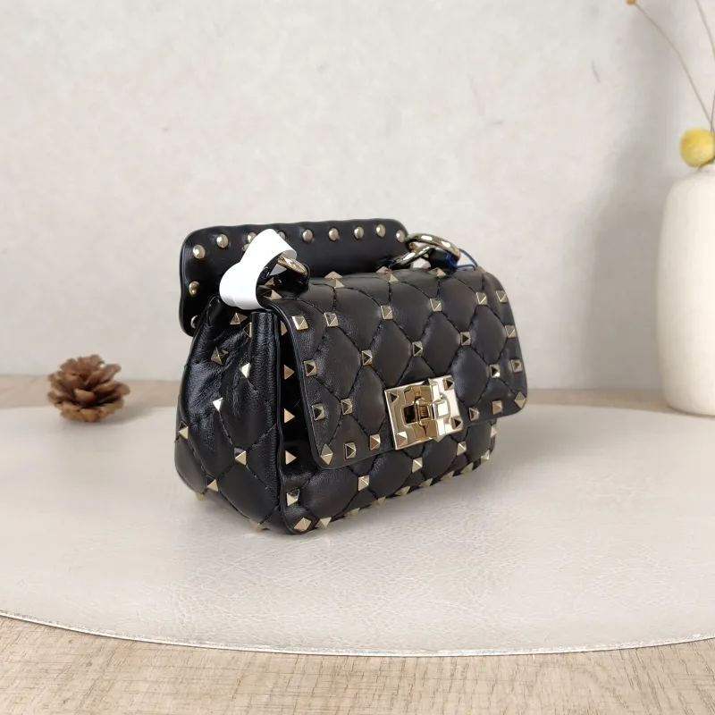Valentino Shoulder Bag Rockstud Spike Shoulder Bag Black Lambskinmini14 × 6 × 10 cm — cover view 3 of 5