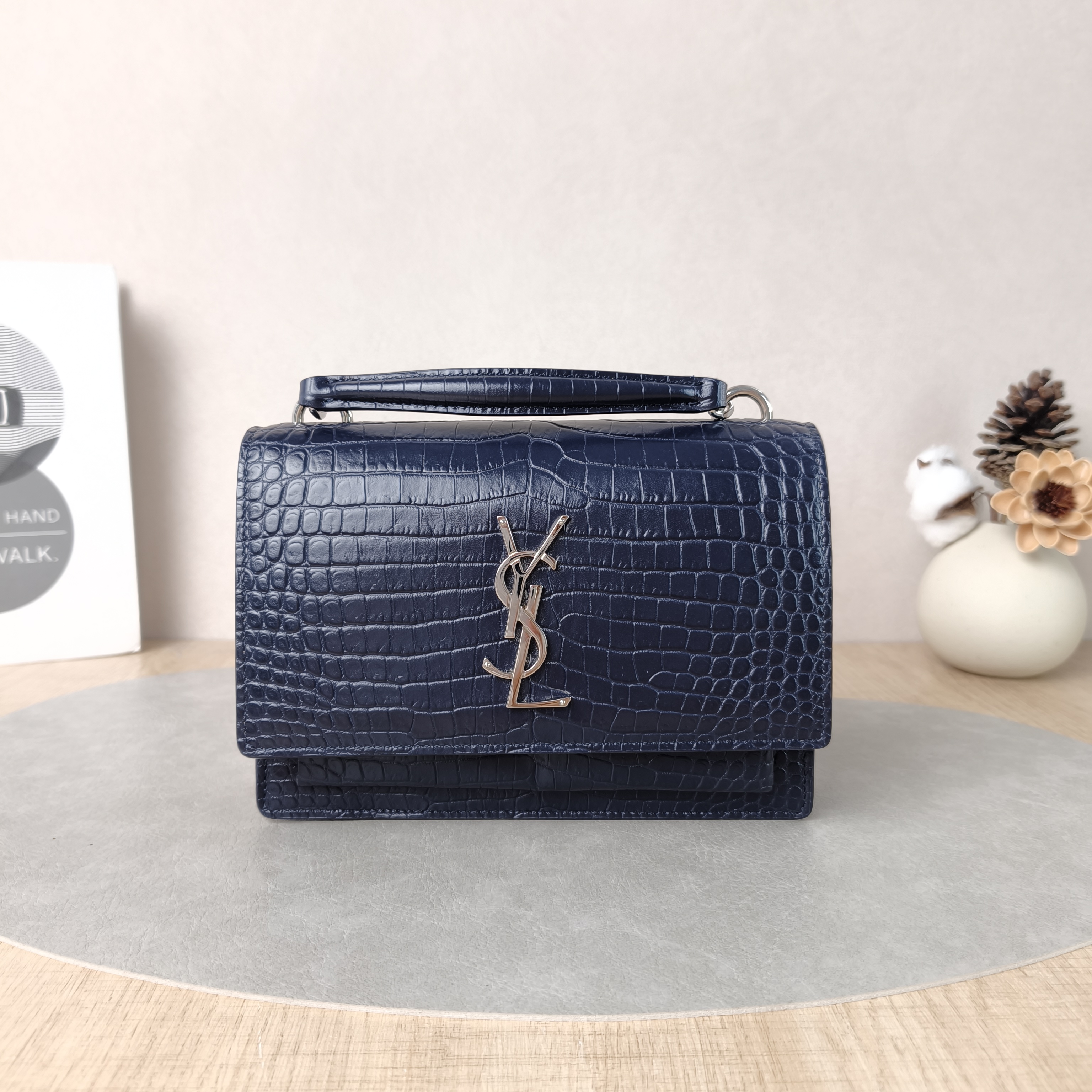 SAINT LAURENT Shoulder Bag SUNSET Edition Navy Calfskin One Size19 × 4 × 14 cm
