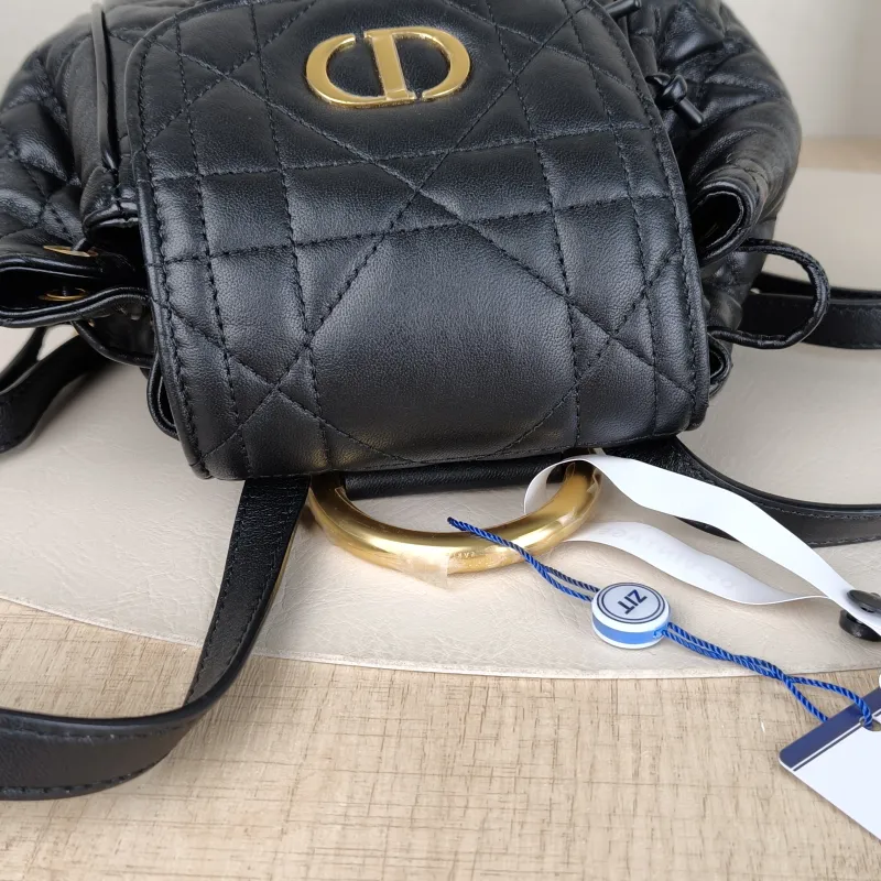 DIOR Backpack Caro Shoulder Bag Black SL ambskin Small18 × 8.5 × 18.5 cm — detail view 11 of 13