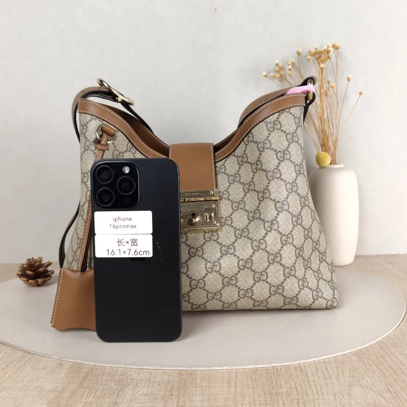 GUCCI Shoulder Bag Padlock Tote Monogram Brown Canvas 28.5 × 15 × 22.5 cm — cover view 4 of 5