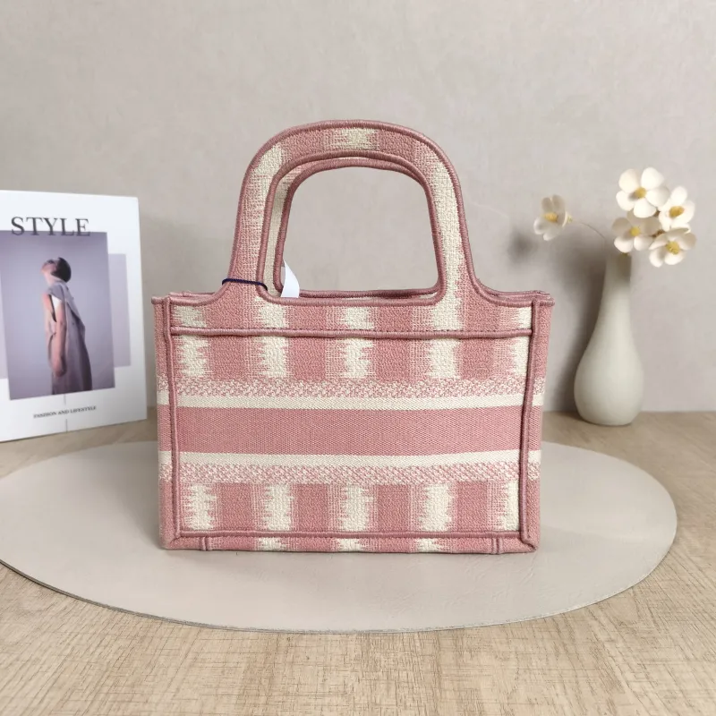 DIOR Top Handle Bag Book Tote Pink Canvasmini22.5 × 6 × 15 cm — cover view 3 of 11