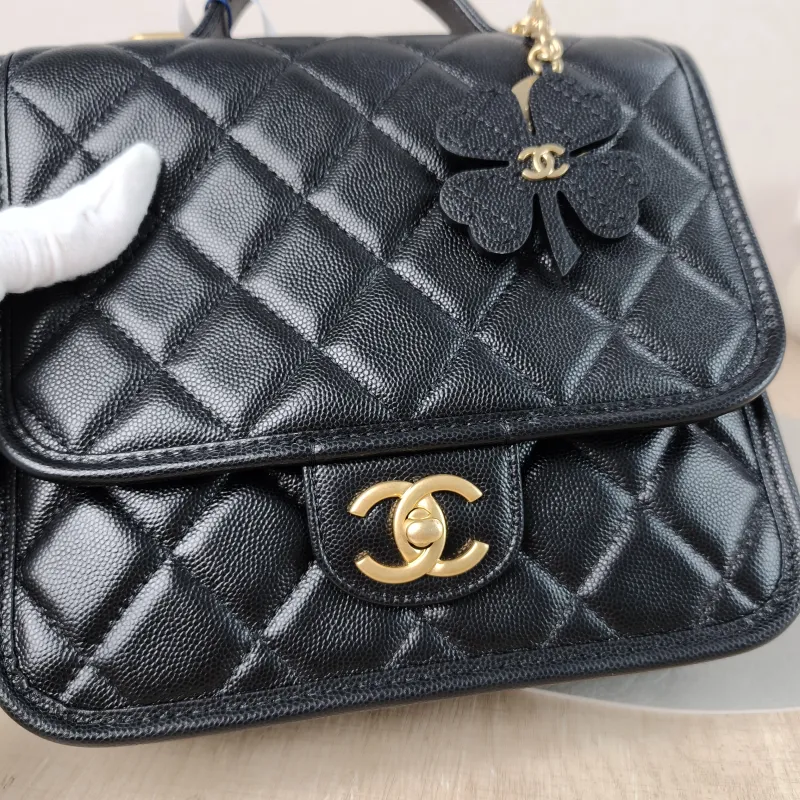 Chanel Backpack Backpack Black Grained Calfskin One Size 22 × 7 × 19.5 cm — detail view 8 of 13